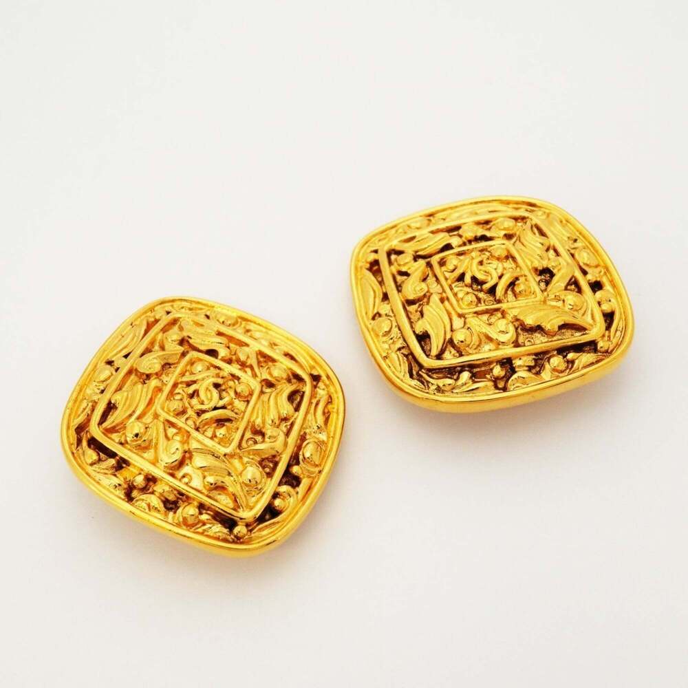 CHANEL Gold Diamond Logo Earrings - Picture 2 of 6